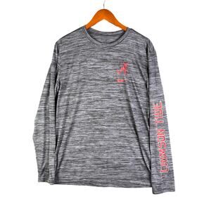 Nike Alabama Crimson Tide Long Sleeve Shirt Heather Gray Red Mens Large NCAA‎